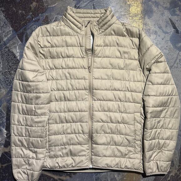 Gap Quilted Jacket – Cream with Green Lining – L - Picture 1 of 4